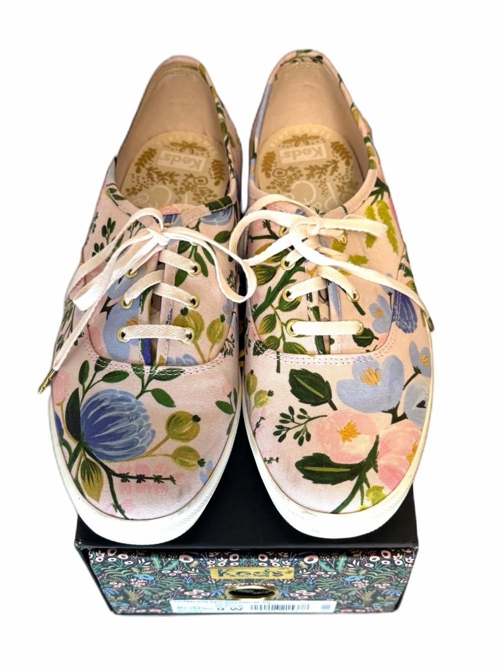 Keds Women's Rifle Paper Pink Floral Canvas Lace-Up Champion Botanical Sneakers